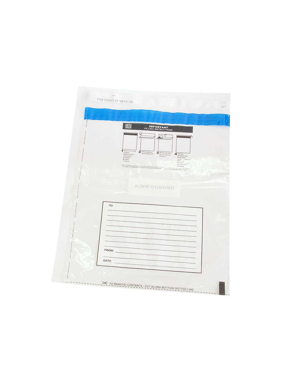 Security Plastic Tamper Proof Document Seal Bags Clear Large Envelope Barcode 