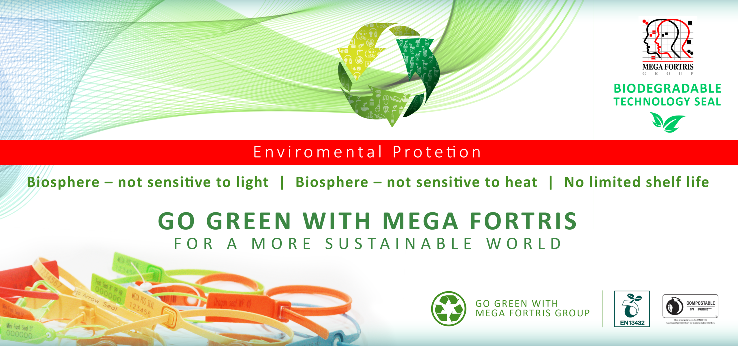 Biodegradable Go-green banner